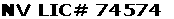 NV LIC# 74574 